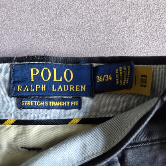 Polo Ralph Lauren Navy Stretch Straight Fit Sailboat Motif Chino Pants Sz 36X34 - Picture 10 of 12